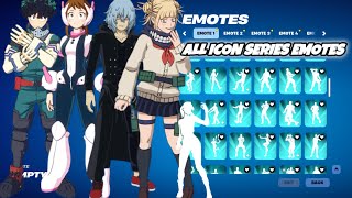 All Icon Series Dances & Emotes with Fortnite My Hero Academia Skins!