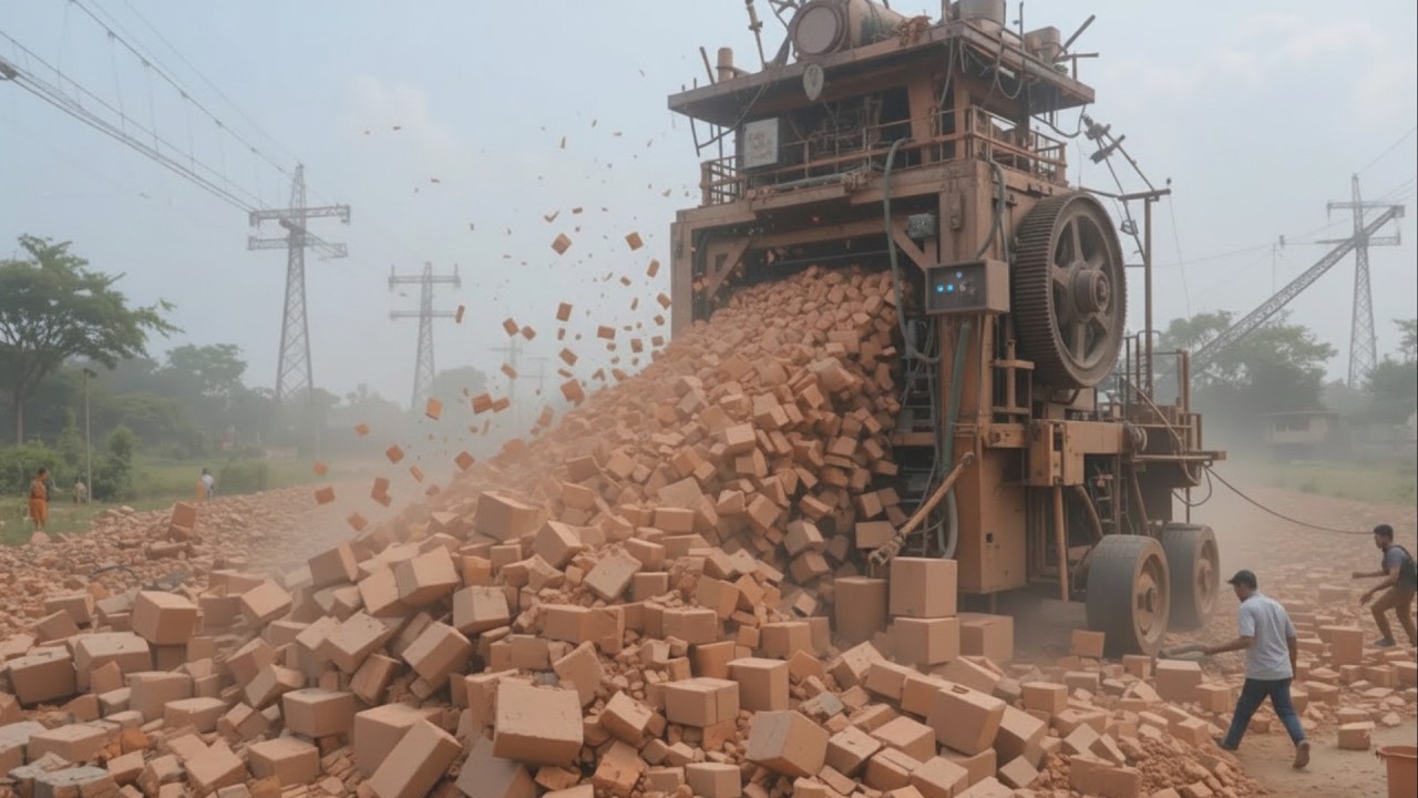 Hard Process of Pakistani Industry - Bricks Production Factory