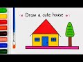 🏠Draw a Cute House Step by Step 🎨 || easy drawing for kids || #easy #drawing #art #kids