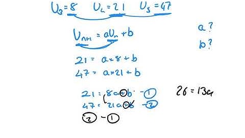 Recurrence relations finding a and b