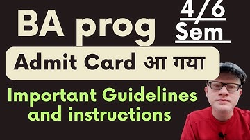 SOL BA PROG Admit Card Release May June 2023 fourth and sixth semester| sol admit card 2023