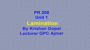PR 208 unit 1 Lamination By Krishan Gopal GPC Ajmer