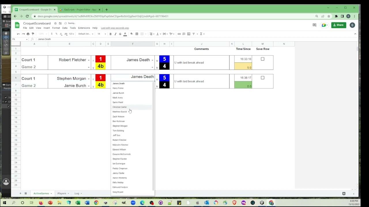 Google Sheets Scoreboard YouTube