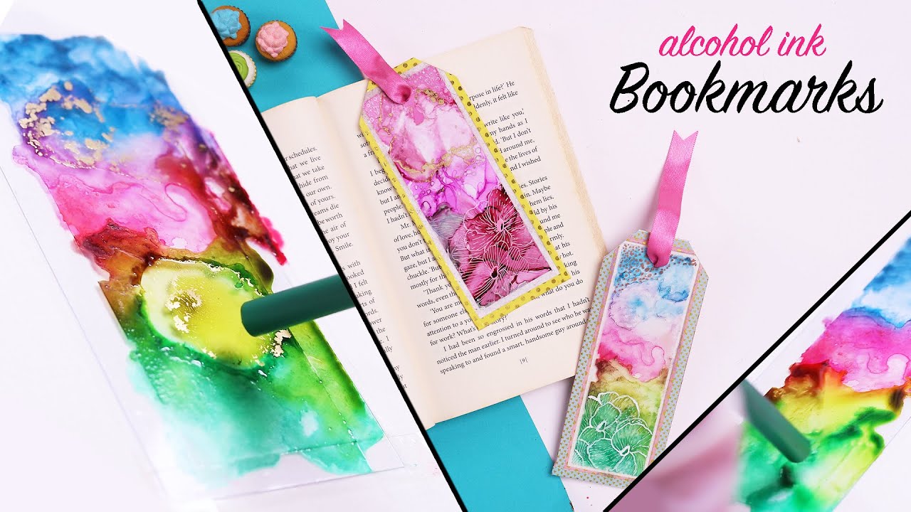 Alcohol Ink Bookmarks | Alcohol Ink straw Technique | Alcohol Ink - YouTube