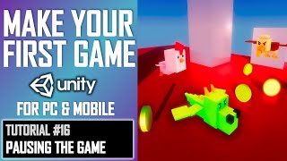 HOW TO MAKE YOUR FIRST GAME IN UNITY ★ #16 - PAUSING THE GAME ★ LESSON TUTORIAL ★ JIMMY VEGAS