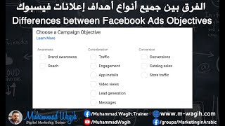 شرح الفرق بين جميع أهداف حملات فيسبوك الإعلانية Facebook Ads Objectives