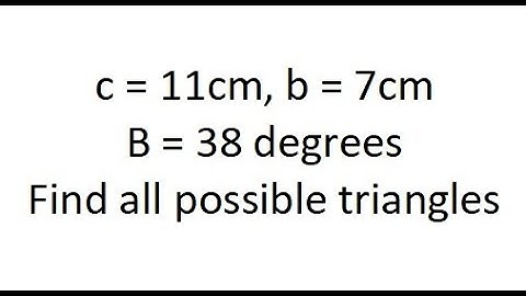 Grade 11 Functions - Ambiguous case example with 2 triangles (ch 5.6)