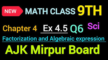 New book Math class 9th solve Ex 4.5 Q6 ajk board || new book Math class 9th solve Ex 4.5 Q6    