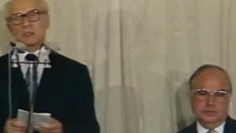 Erich Honecker in Bonn 1987