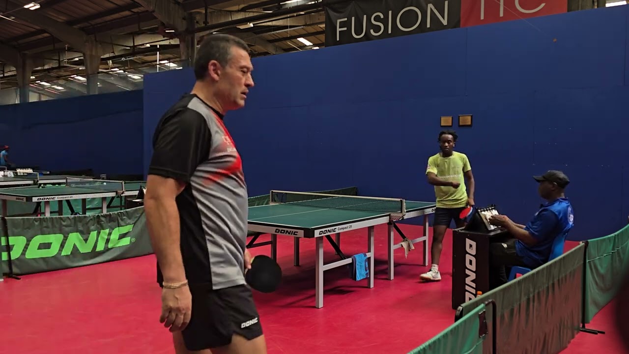 Lorestas Trumpauskas vs Joshua Bruce Fusion table tennis tournament semi-final 1