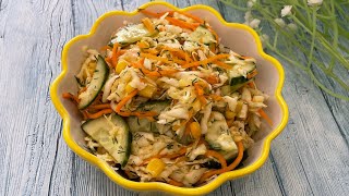 Cabbage salad for every day. A very simple, quick and tasty salad. Cabbage salad.