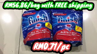 Finish All in One Max Power Ball Dishwasher Cleaning Tablets (80 Pcs)/Detergent | unboxing/lazada
