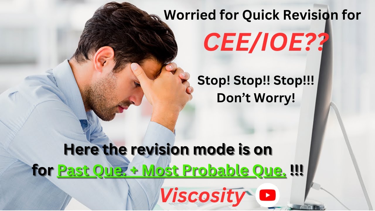 CEE / IOE Entrance | Fluid Dynamics(Continuity, Bernoulli's Theorem ...