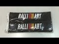 Ralliart seat belt cover unboxing