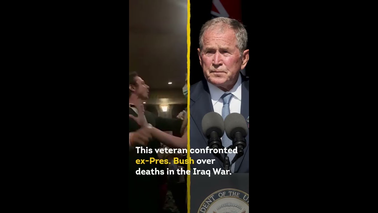 Iraq Veteran Confronts Ex President George W Bush On War Deaths Shorts