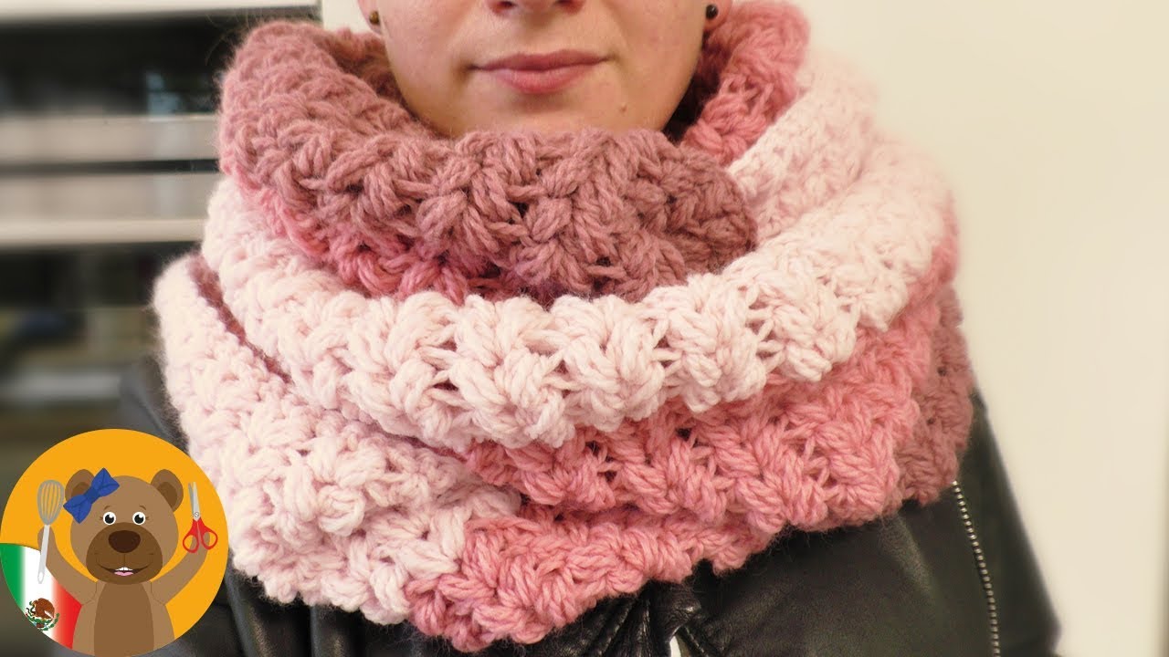 Tejer un chal XXL 💗Punto en V + punto burbuja / Super abrigado para el invierno / Rico Design