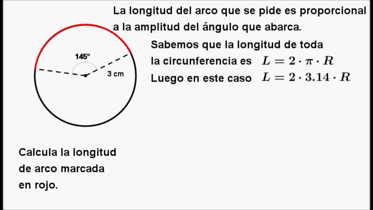 calcular el arco de un circulo