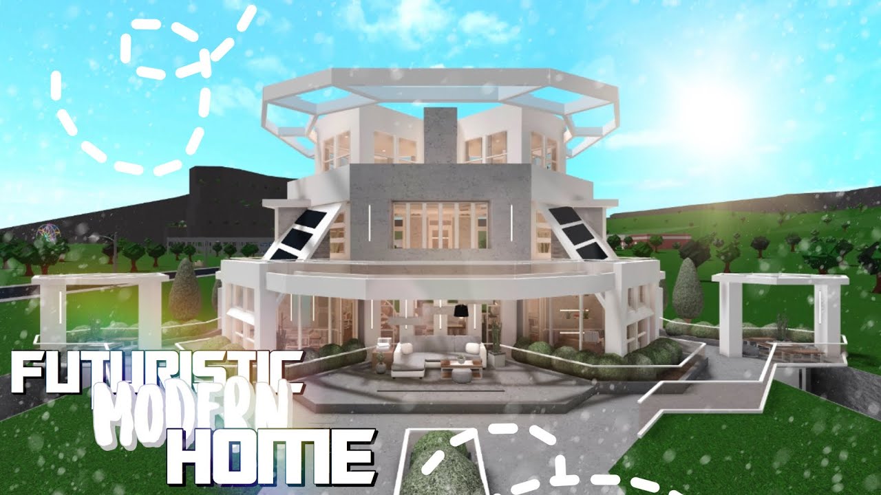 Roblox Bloxburg Futuristic Modern Home Tour Youtube - roblox bloxburg futuristic modern mansion