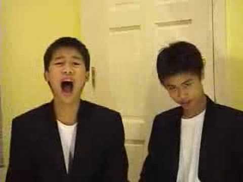 the yao twins singing i want it that way!