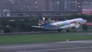 2013-08-25 華信AE1272(ERJ190, B-16829)金門KNH-松山TSA (日月潭塗裝) landing runway 10