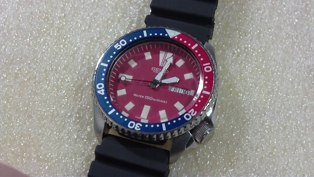 Installing stem washer, Seiko, 6309-729A diver - YouTube