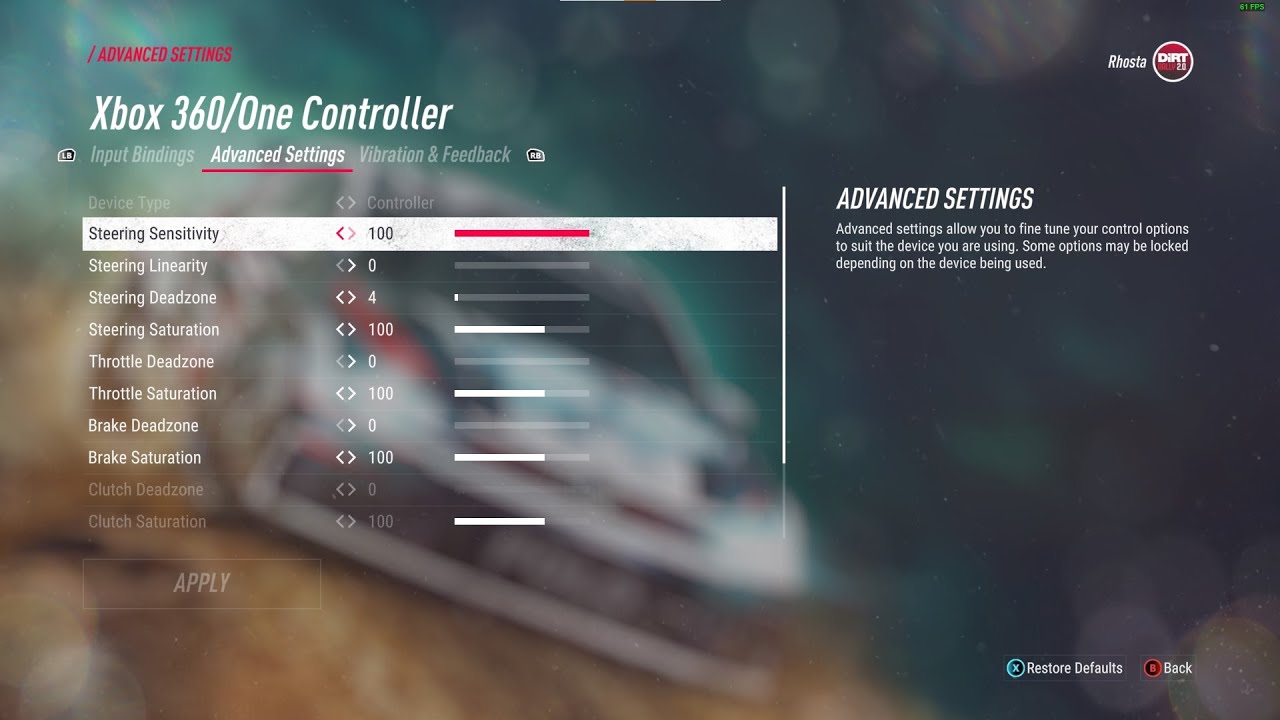 DiRT Rally 2.0  Controller Settings Tutorial (Explanation + Adjustments) 