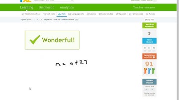 8th Grade Math IXL Z 9 Complete a table for a linear function