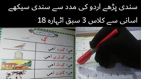 U8sindhi book class 3 chapter 18|basic sindhi language learning|asan sindhi |basic sindhi alphabet