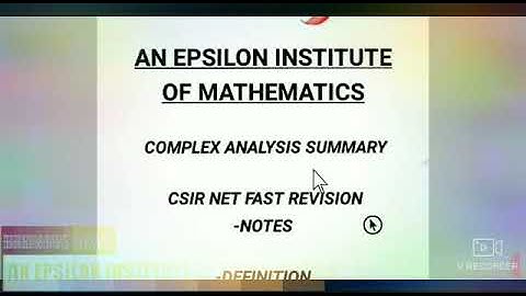 COMPLEX ANALYSIS FAST  REVISION CSIR NOTES PART 2