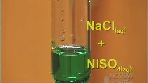 A Double Displacement Precipitation Reaction of 2 Aqueous Solutions (NaCl and NiSO4).