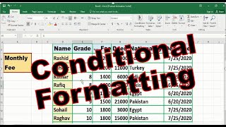 Conditional Formatting Ms Excel Part-1
