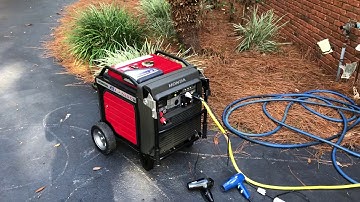 Honda EU 7000 inverter generator at 7700 W full load bank test until breaker tripped