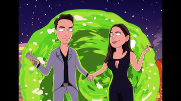 Rick and Morty custom portrait drawing time-lapse - Adobe Photoshop