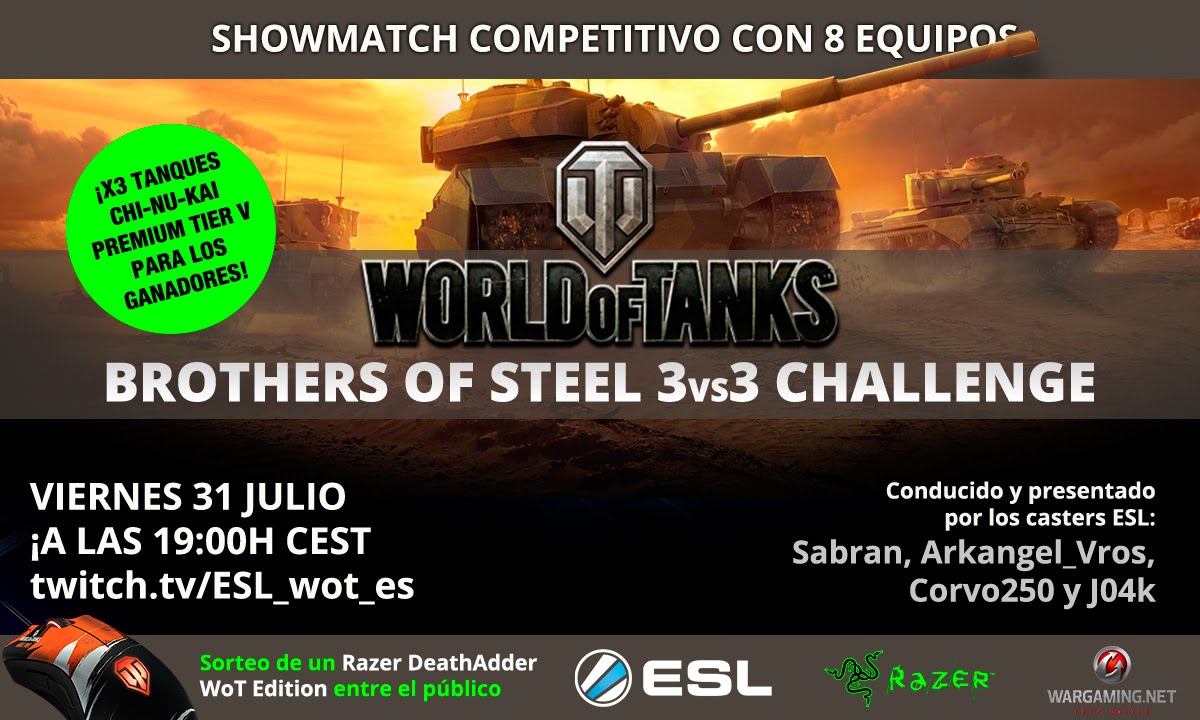 ESL World of Tanks Brothers of Steel 3v3 Challenge Español 1 de 2