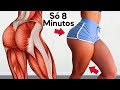 8 MINUTOS PARA AUMENTAR SEU BUMBUM! 5 Exercícios Fáceis Para Pernas e Glúteos Em Casa