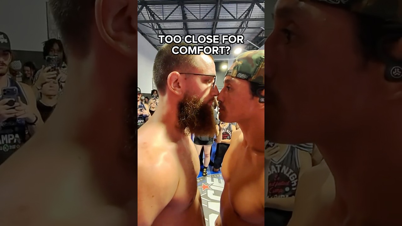 Nose to nose before the man dance! #mma #fighter #faceoff #combatsports #