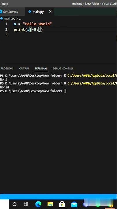 Negative Indexing in Python | Python #shorts - YouTube