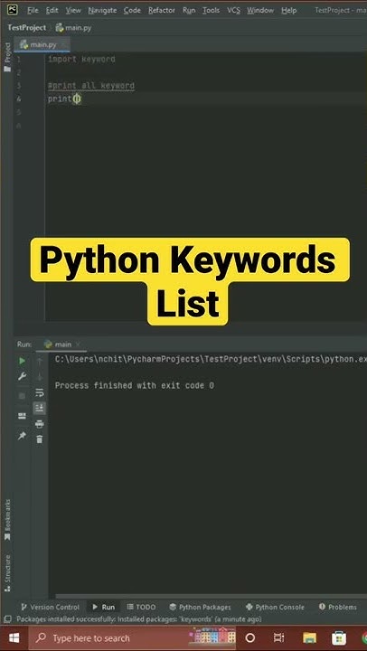 Python Keywords List - YouTube