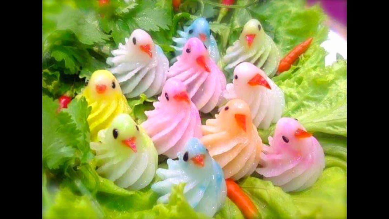 จีบนกไทย จับจีบตัวนก สวยงาม นะคะ #ขนมไทย#ขนมไทยประยุกต์#แป้งตราช้างสามเศียร โทร.098-0142609