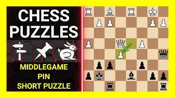 Chess Puzzles to Practice. Themes: Middlegame, Pin, Short puzzle. Learn Chess