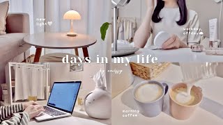 my aesthetic & cozy daily life🌧️ new interior light, simple cooking, homemade bread🥯