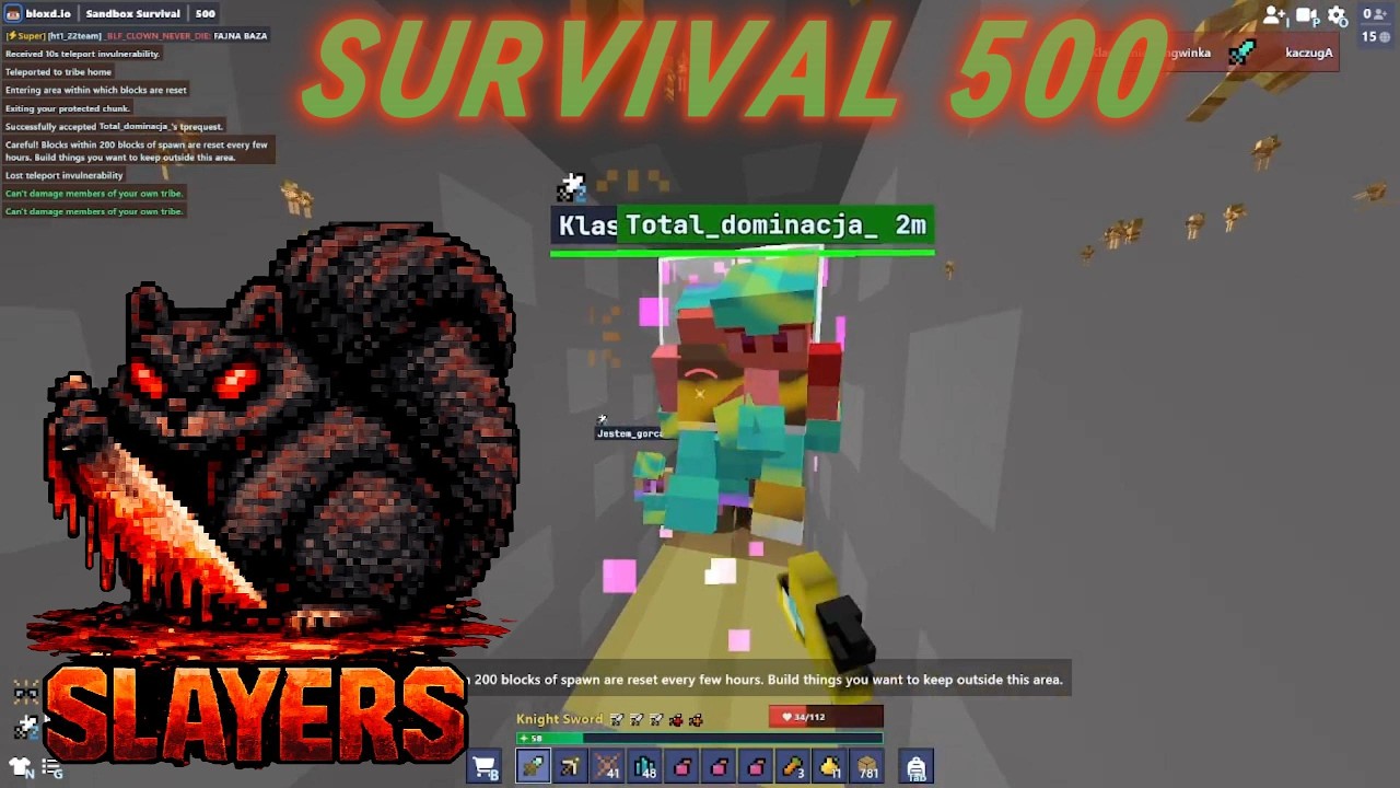 KILLING PLAYERS WITH MY TEAM ON SURVIVAL 500🏹