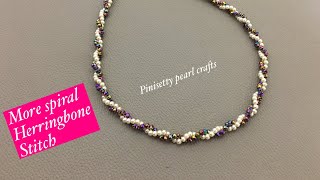 Double Spiral Beaded Rope Tutorial: How to Make a Beaded Chain/more spiral herringbone stitch making