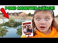 POND MONSTER is BACK and TOOK OUR DAD! AUBREY and CALEB SEARCH for THE POND MONSTER SECRET HIDEOUT!