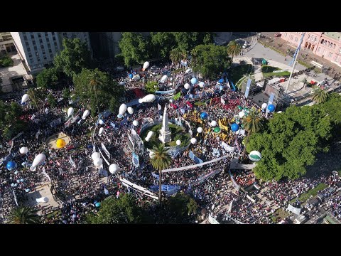 Participación en el acto del Frente de Todos por el Día de la Militancia en Plaza de Mayo
