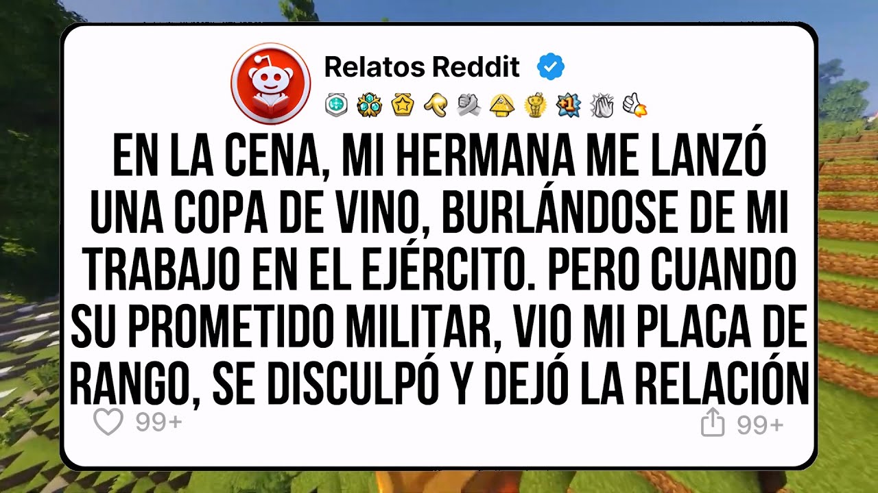 En la cena, mi hermana me lanzó una copa de vino, burlándose de mi trabajo en el ejército. Pero...