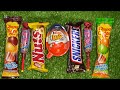 Satisfying video Asmr giant lollipop and chocolate unboxing video gummy candy opening or cutting