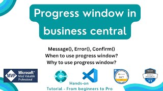 progress window in business central | message in business central | error in bc | confirm in bc | #1