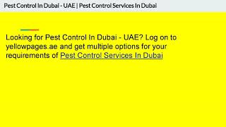 List of Termite & Pest Control Services & Companies in UAE