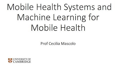 prof. Cecilia Mascolo - "Wearables and health care applications"